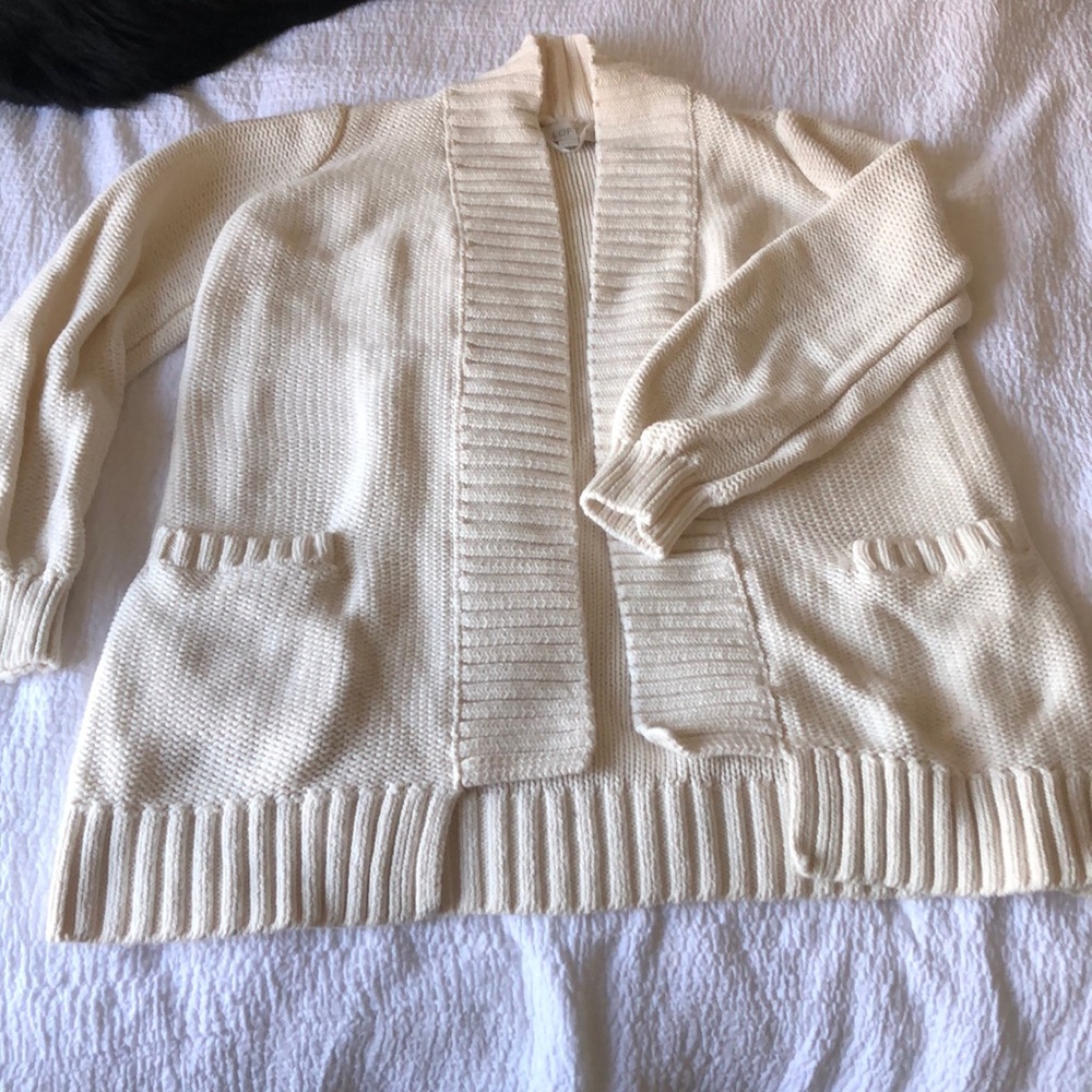 Cream Sweater Cardigan. Thick and cozy